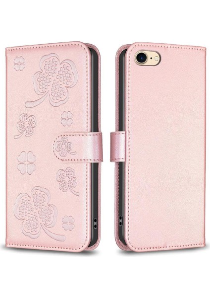 IPhone 6 Için Flip Case/6s Çok Renkli Pu Deri Kart Yuvaları Tutucu Yonca (Yurt Dışından)