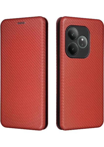 Kart Tutucu Kickstand Deri Folio Flip ile Realme Gt 6 Için Flip Case (Yurt Dışından)