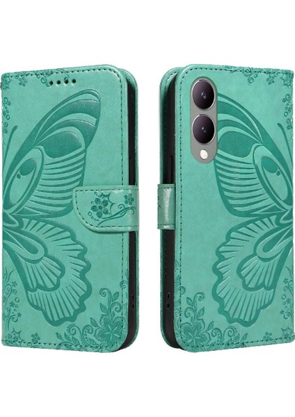 Vıvo Y17S 4g Için Flip Case Kabartmalı Kelebek Ayrılabilir El Kayışı Yüksek (Yurt Dışından)