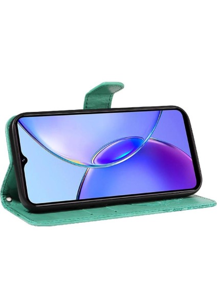 Vıvo Y17S 4g Için Flip Case Kabartmalı Kelebek Ayrılabilir El Kayışı Yüksek (Yurt Dışından)