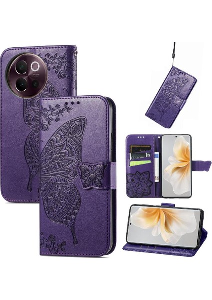 Vıvo V40 Lite Kelebek Kanat Iş Çok Renkli Cüzdan Için Flip Case (Yurt Dışından)
