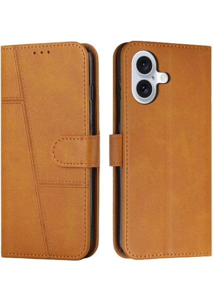 IPhone 16 Için Flip Case Artı Yan Toka Kart Ekleme Tam Koruma (Yurt Dışından)
