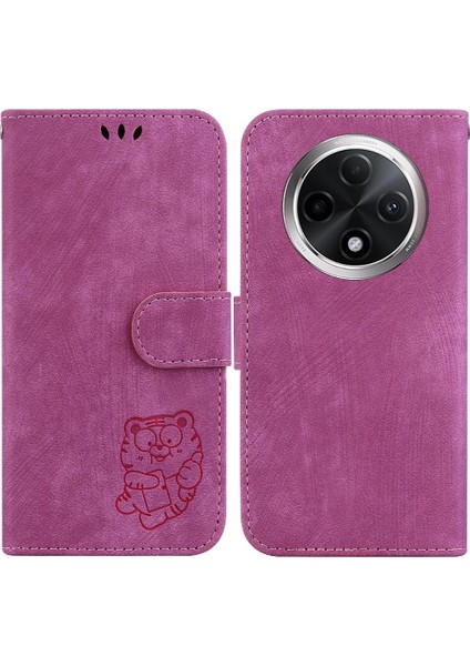 Oppo A3 Pro 5g Için Kılıf Cüzdan Kılıf Kart Cep Kabartmalı Sevimli Kaplan Kapak (Yurt Dışından)