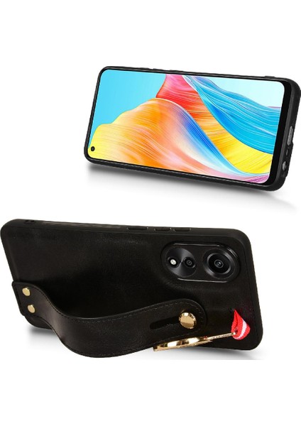 Oppo A78 4g Kolaylık Bilek Kayışı Premium Pu Deri Için Flip Case (Yurt Dışından) fırsatları