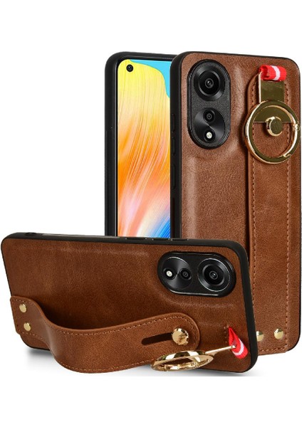 Oppo A78 4g Kolaylık Bilek Kayışı Premium Pu Deri Için Flip Case (Yurt Dışından)