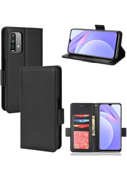 Xiaomi Redmi Için Kılıf 9t Manyetik Pu Deri Kart Yuvaları Tutucu Cüzdan Yan (Yurt Dışından)