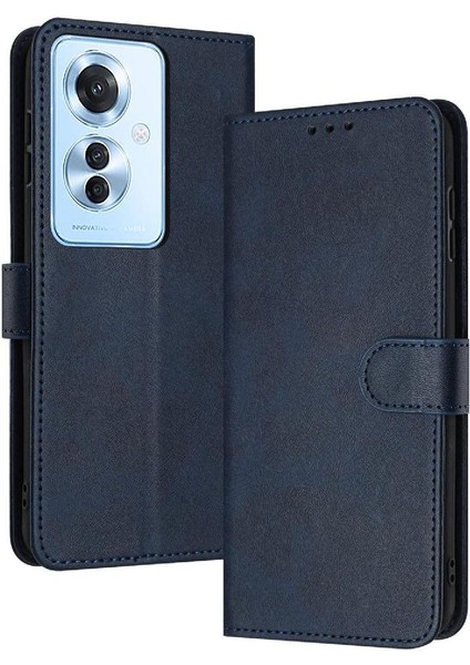 Kart Yuvası Saf Renk Pu ile Toka ile Oppo Oppo 11F 5g Için Flip Case (Yurt Dışından)