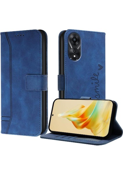 Oppo A78 4g Için Telefon Kılıfı Pu Deri Flip Folio Cüzdan El Kayışı Kapatma (Yurt Dışından)