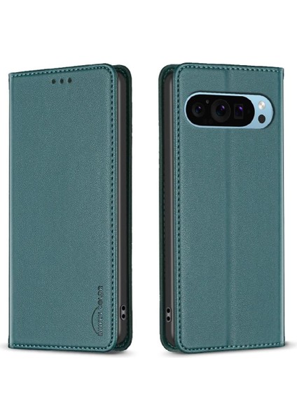 Google Pixel 9 Pro Pu Deri Iş Çoklu Kart Yuvası Için Flip Case (Yurt Dışından)