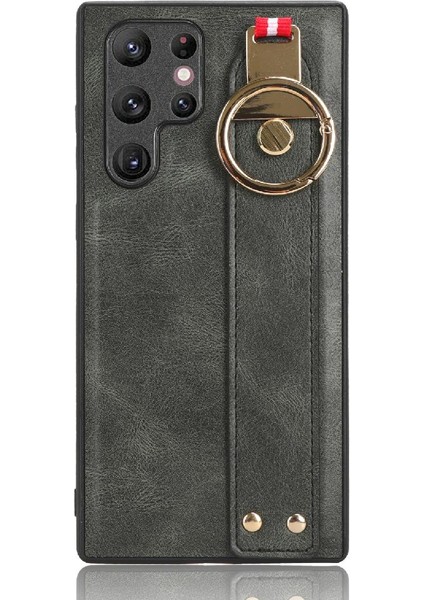 Samsung Galaxy S22 Ultra Bilek Kayışı Premium Pu Deri Kılıf (Yurt Dışından) modelleri