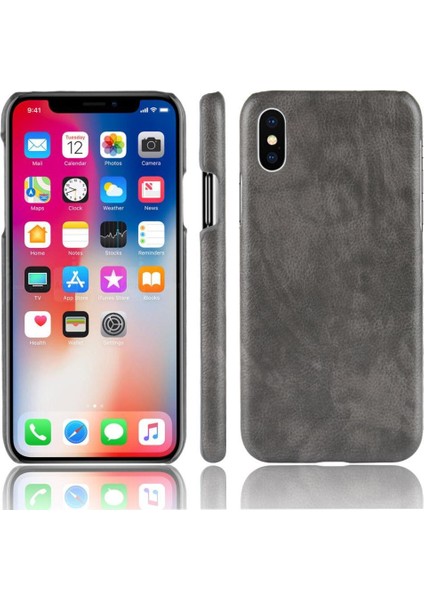 IPhone Xs Max Lychee Desen Anti Scratch Koruyucu Kapak Için Retro Kılıf (Yurt Dışından)