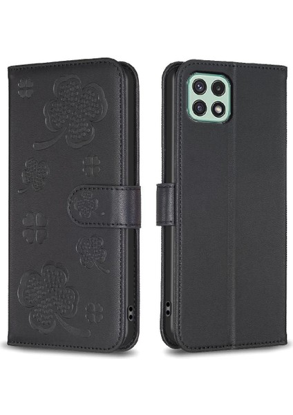 Samsung Galaxy A22 5g Yonca Çiçek Çok Renkli Cüzdan Pu Için Flip Case (Yurt Dışından)