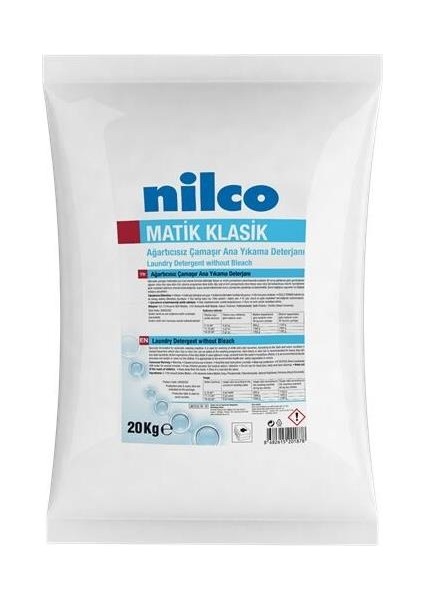 Nilco Matık Klasık 20KG Ağartıcısız Ana Yıkama Toz Deterjan