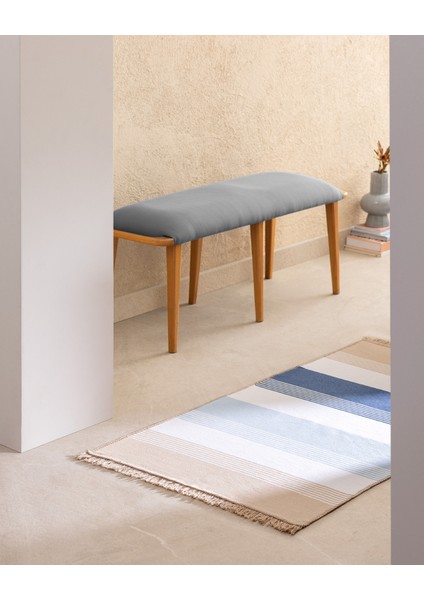 Rontalon Saçaklı Dokuma Kilim - 80X150 cm - Kahve/lacivert fiyatları