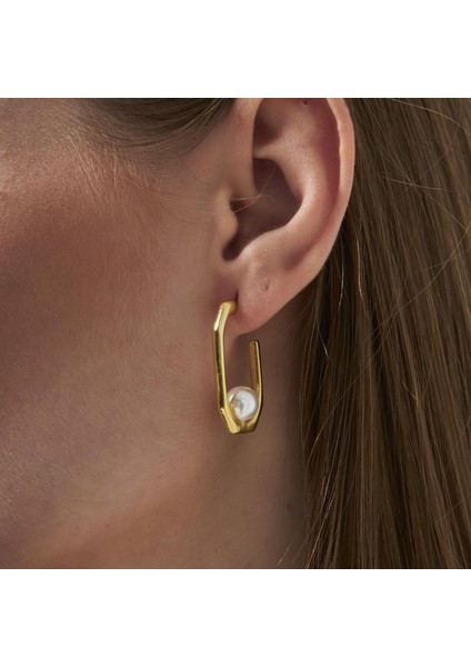 Yarım Yuvarlak Incili Küpeler modelleri