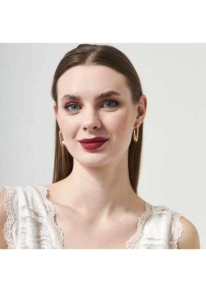 Yarım Yuvarlak Incili Küpeler fırsatları