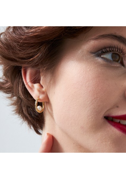 Incili Zincir Taşlı Küpeler indirimleri