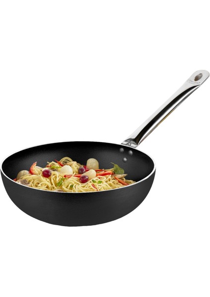 28 cm Bistro Wok Tava, Horeca Non-Stick Wok Tava 28 cm (Çelik Boru Kulp)