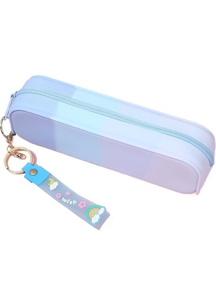 Yeni Yaratıcı Öğrenci Dikdörtgen Degrade Silikon Kalem Çantası Öğrenme Ofis Depolama Malzemeleri Kalem Çantası Kırtasiye Kutusu (Yurt Dışından)