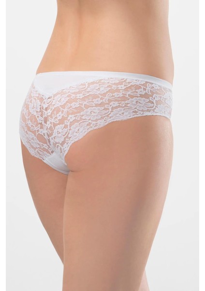Kadın %95 Pamuk, %5 Likralı Dantelli Bikini Külot 2'li Paket