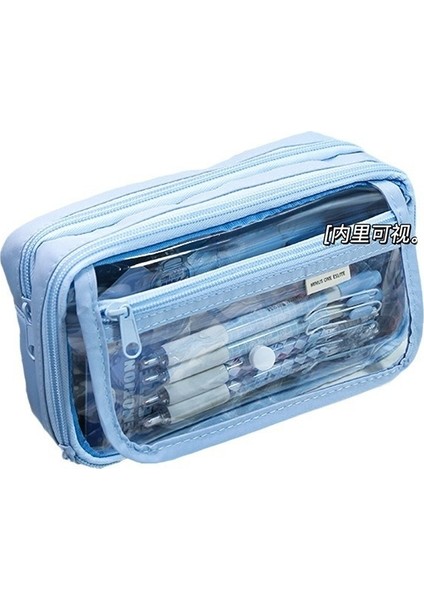 Erkekler Için Şeffaf Büyük Kapasiteli Kalem Kutusu Üst Düzey Kalem Kutusu (Yurt Dışından)