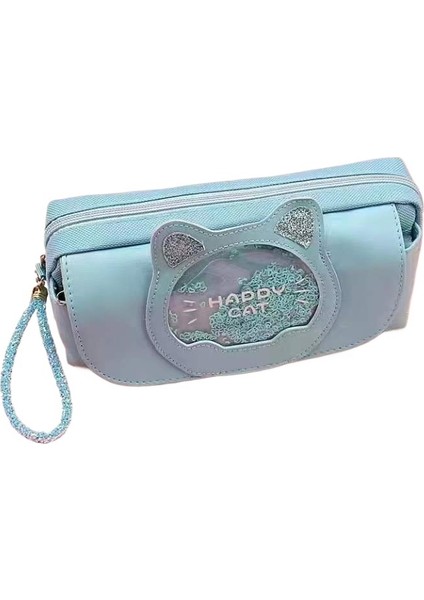 Üç Katmanlı Girly Kalp Kalem Kutusu Büyük Kapasiteli Kedi Kafası Kalem Kutusu Ilkokul Öğrencisi Kırtasiye Çantası (Yurt Dışından)