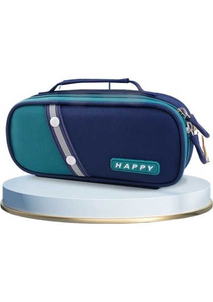 Ilkokul ve Ortaokul Öğrencileri, Erkek ve Kız Çocukları Için Sevimli ve Modaya Uygun Çift Katmanlı Basit Kırtasiye Kalem Kutusu, Bez Çanta, Oxford Kumaş, Büyük Kapasiteli (Yurt Dışından)