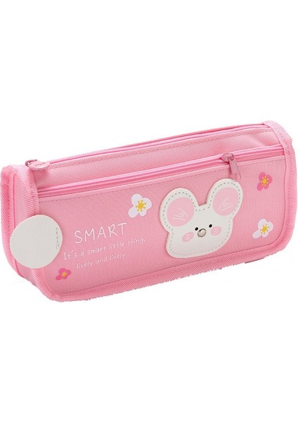 Yeni Yaratıcı Kız Öğrenci Büyük Kapasiteli Sıçan Yılı Kırtasiye Kalem Kutusu Çift Katmanlı Oxford Kumaş Karikatür Kalem Çantası (Yurt Dışından)