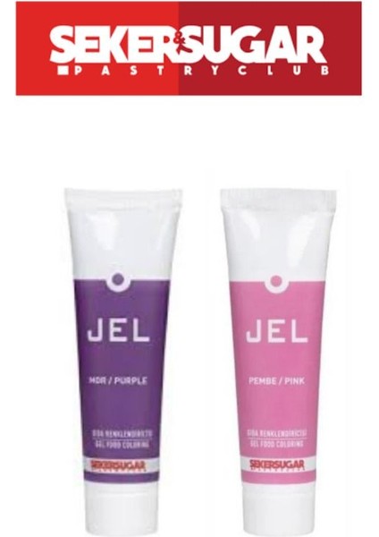 Şeker & Sugar Jel Gıda Boyası 100 ml Pembe-Mor Ikili Set 2X100 ml