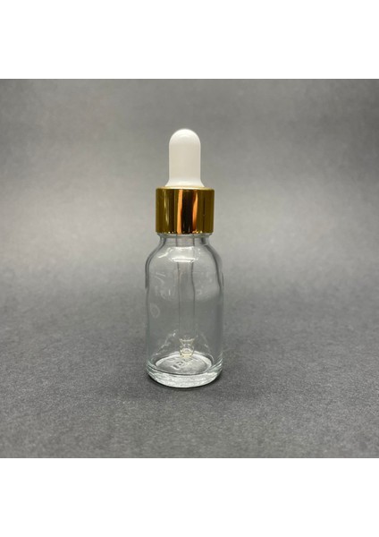15ML Şeffaf Cam Damlalıklı Şişe , Gold Metalik Kapak , 15 cc Saydam Cam Damlalıklı Şişe x 6 Adet fiyatları