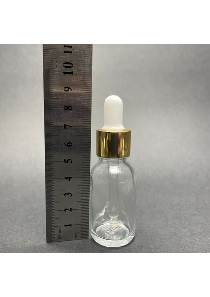 15ML Şeffaf Cam Damlalıklı Şişe , Gold Metalik Kapak , 15 cc Saydam Cam Damlalıklı Şişe x 6 Adet modelleri