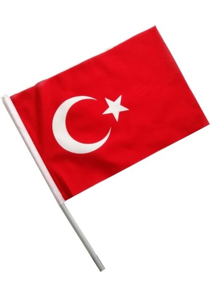 75 Adet Saten Sopalı Türk Bayrağı