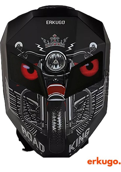 Road King LED Gözlü Motor Sırt Çantası, Sırt Çantası, Telefon Kontrol Kask Taşıma Çantası, LED Çanta indirimleri