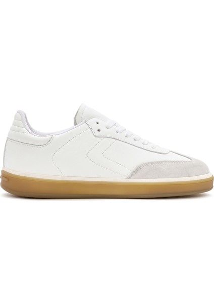 Erkek Beyaz Bağcıklı Deri Sneaker 24SFD684118