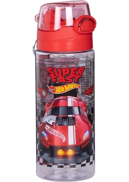 500 ml Hot Wheels Pipetli Askılı Kilitlenebilir Su Matarası