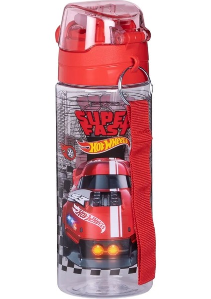 500 ml Hot Wheels Pipetli Askılı Kilitlenebilir Su Matarası