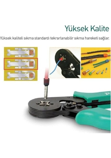 4 Köşe Terminal Yüksük Sıkma Pensesi (Awg 26 - 10 ) CP-462G