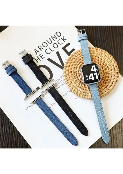 Apple Watch Uyumlu 38MM-40MM-41MM Kordon Loop Kordon Jean Kordon