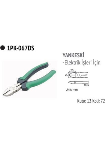 B.H.D TOOLS 1PK-067DS Büyük Yan Keski Yeşil