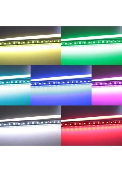 Alüminyum Kasa Lı 5730 Ledli Çubuk LED Bar Yeşil -Şeffaf Cam