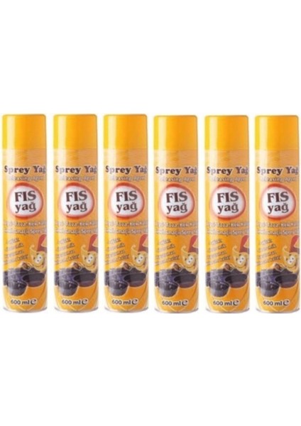 Fıs Yağ Fısyağ Tava Yağlama Spreyi 600 ml 6 Lı Set