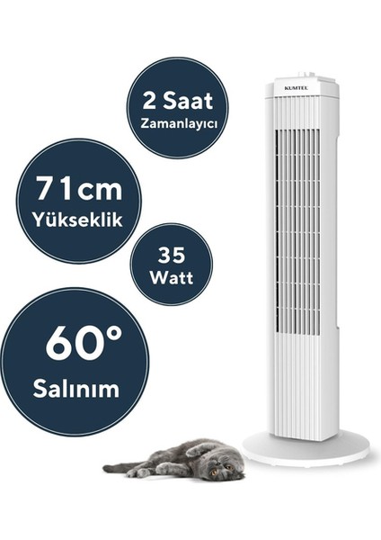 KTF-258W Kule Vantilatör Beyaz