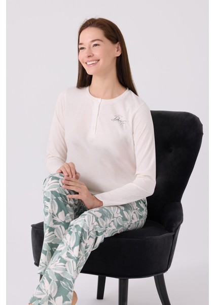 Kadın Çiçek Baskılı Düğmeli Yaka Uzunkol Pijama Takım, Viskon Dokuma, Büyük Beden Kadın Pijama Takım modelleri