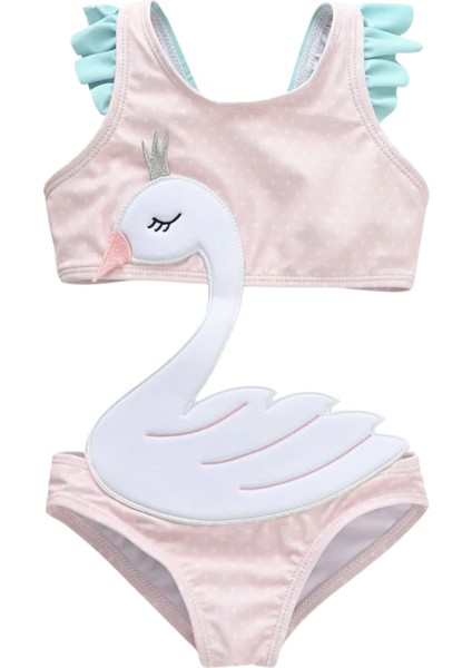 Pembe Kuğu Mayo Kız Bebek Çocuk Mayo