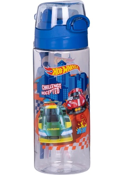 500 ml Hot Wheels Pipetli Askılı Kilitlenebilir Su Matarası