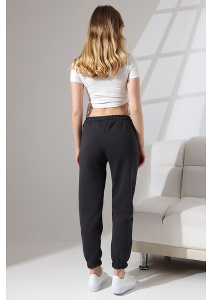 Şardonlu Penye Kompakt Paçası Lastikli Eşofman 21629 Füme fırsatları