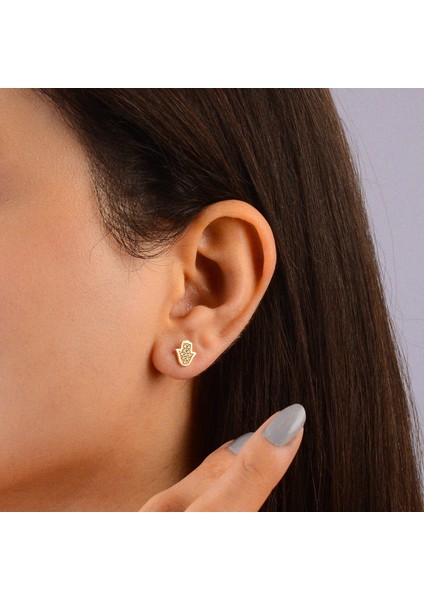 14 Ayar Altın Taşlı Fatma Ana Eli Küpe 1,36 gr fiyatları