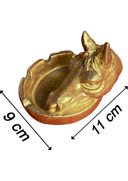 2 Adet At Başlı Küllük Dekoratif Obje