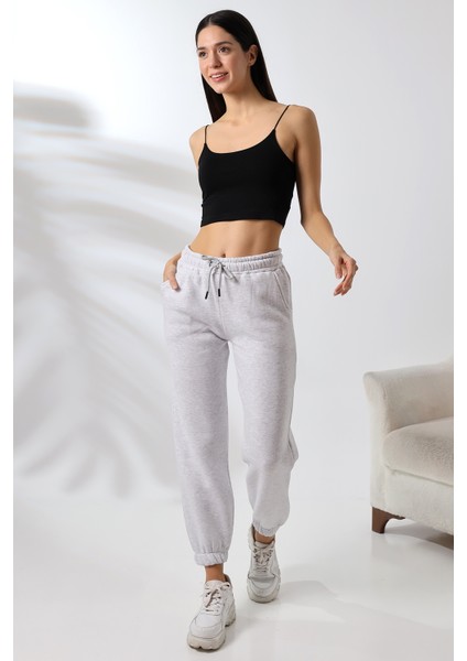 Şardonlu Penye Kompakt Paçası Lastikli Eşofman 21629 Karmelanj