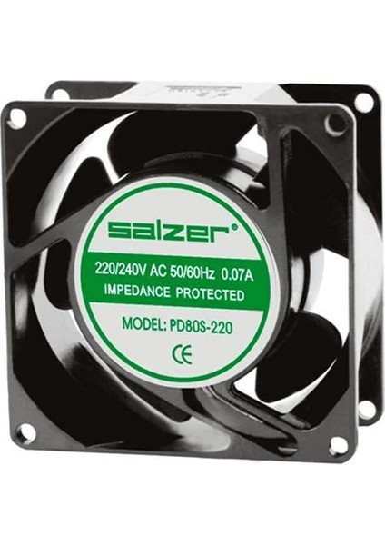 Fan 80X25 Plastik Kanat 220V Ac Kablolu Parmak koruma teli hediyeli